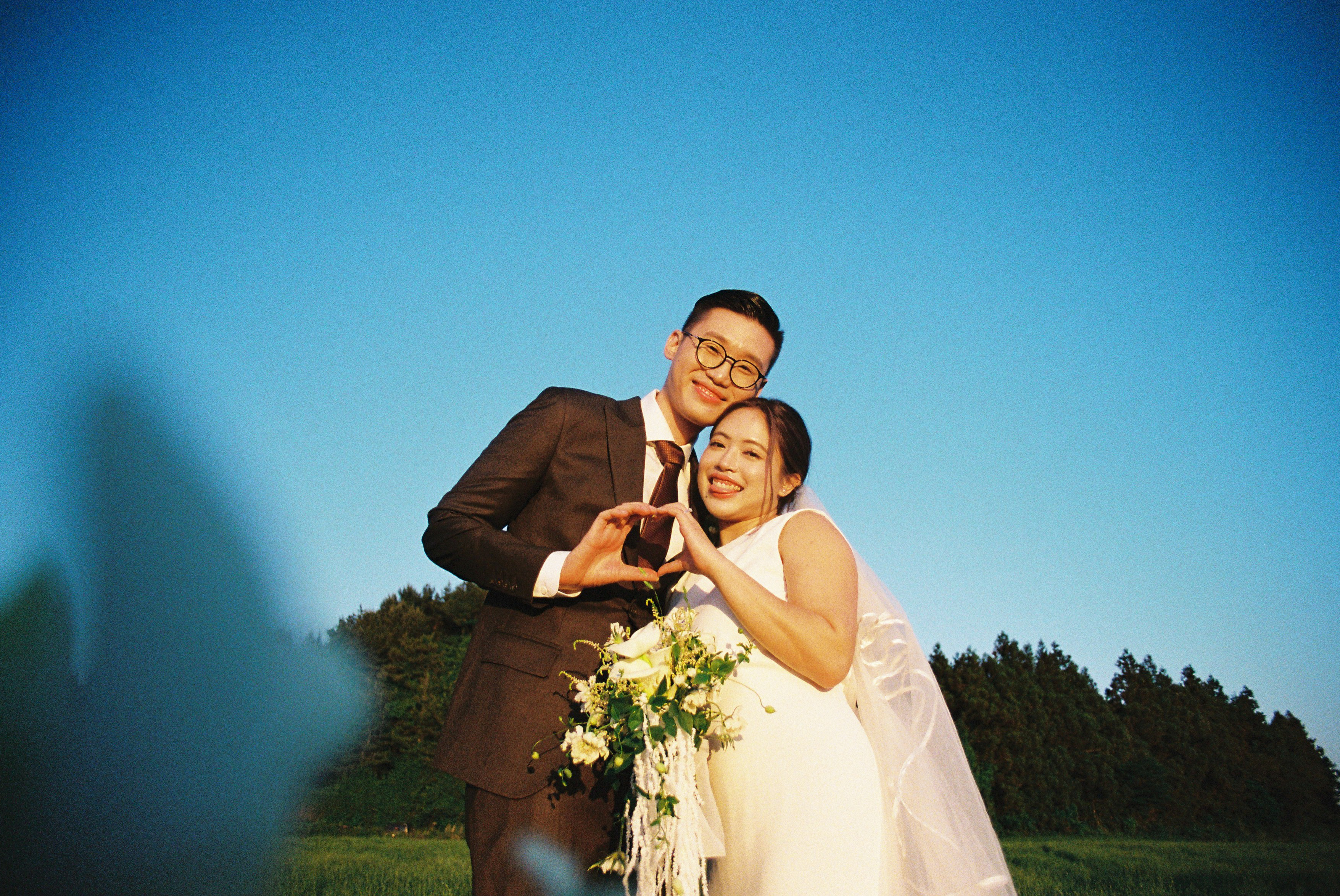 Heart hands at golden hour